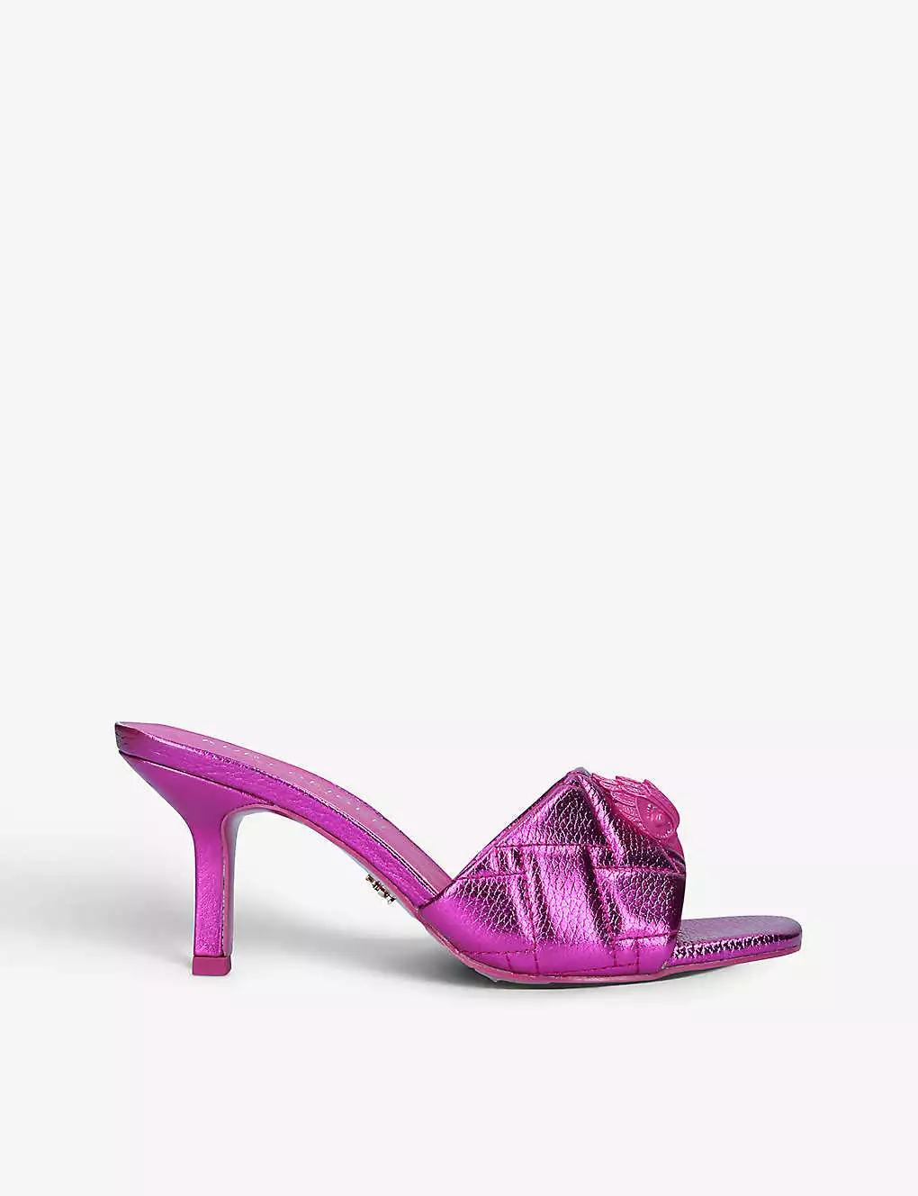 KURT GEIGER LONDON Kensington Metallic Leather Mules For Womens Fushia Cmb 3 KURT GEIGER LONDON Kensington Metallic Leather Mules For Womens Fushia Cmb