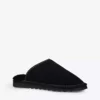KURT GEIGER LONDON Cosy Stitch Shearling-lined Suede Slippers Black -KURT GEIGERLONDON Sales unnamed file 1490
