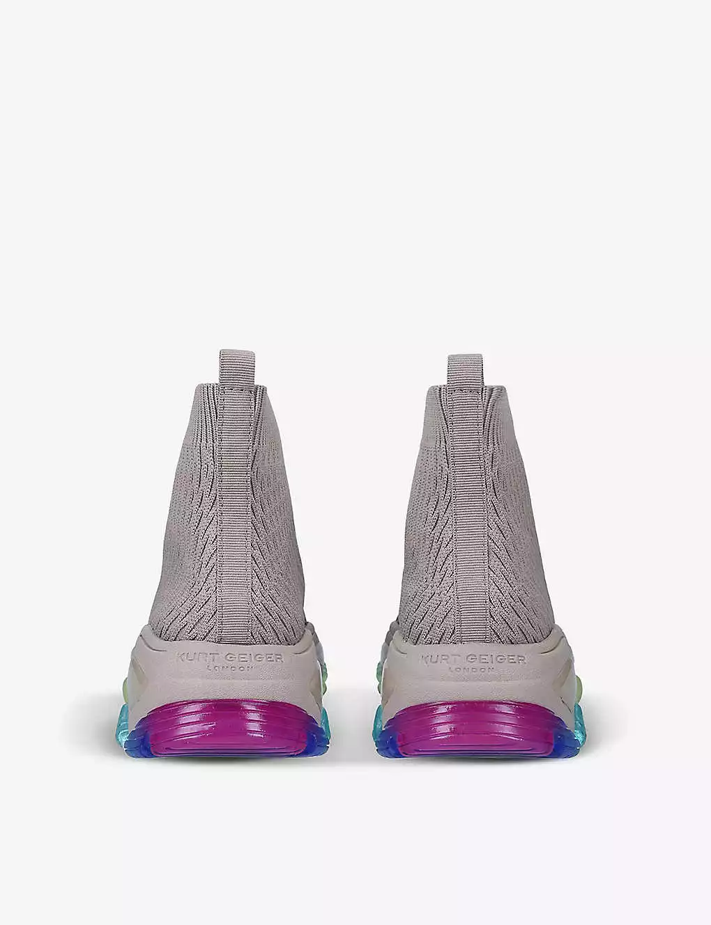 KURT GEIGER LONDON Lettie Contrasting-insert Knitted Sock Trainers For Womens Blush 4 KURT GEIGER LONDON Lettie Contrasting-insert Knitted Sock Trainers For Womens Blush - Image 2