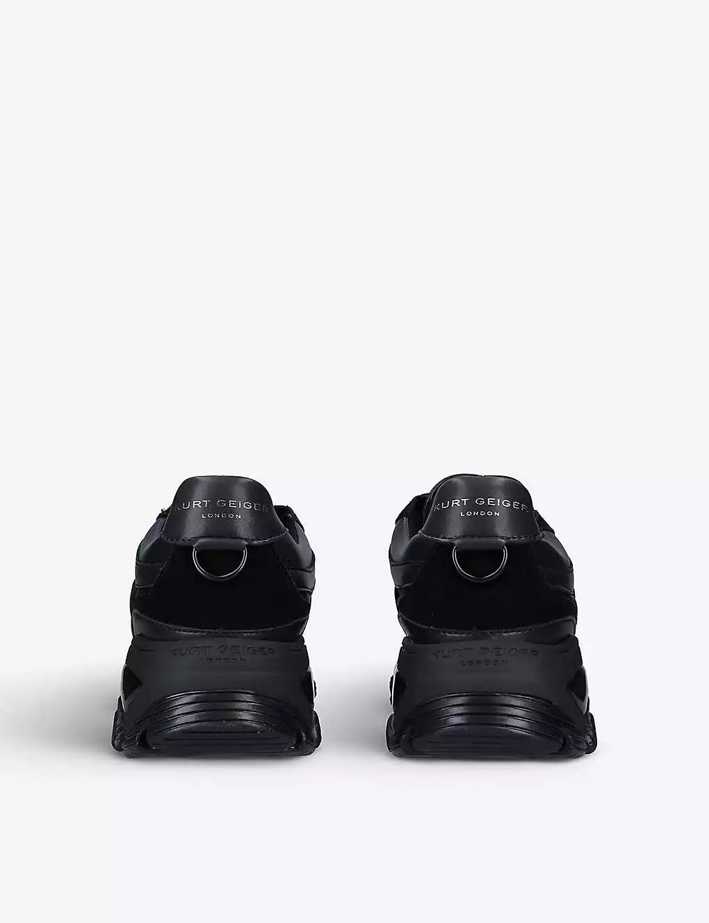KURT GEIGER LONDON Lettie Chunky-soled Quilted Leather And Nylon Trainers Black 6 KURT GEIGER LONDON Lettie Chunky-soled Quilted Leather And Nylon Trainers Black - Image 4