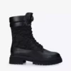 KURT GEIGER LONDON Bear Eagle-embellished Quilted Leather And Nylon Combat Boots Black