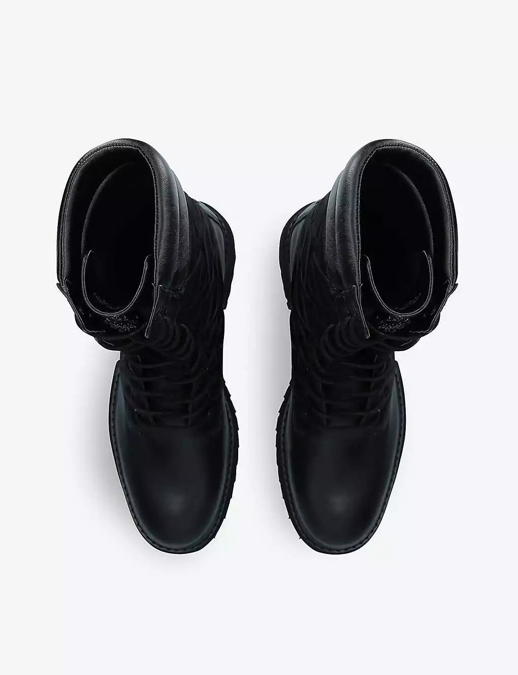 KURT GEIGER LONDON Bear Eagle-embellished Quilted Leather And Nylon Combat Boots Black 4 KURT GEIGER LONDON Bear Eagle-embellished Quilted Leather And Nylon Combat Boots Black - Image 2