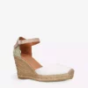 KURT GEIGER LONDON Monty Leather And Raffia Wedge Sandals For Womens Bone -KURT GEIGERLONDON Sales unnamed file 1540