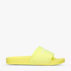 KURT GEIGER LONDON KGL Brand-embossed Shell Pool Sliders For Womens Yellow