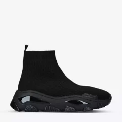 KURT GEIGER LONDON Lettie Knit Drench Sock Trainers For Womens Black