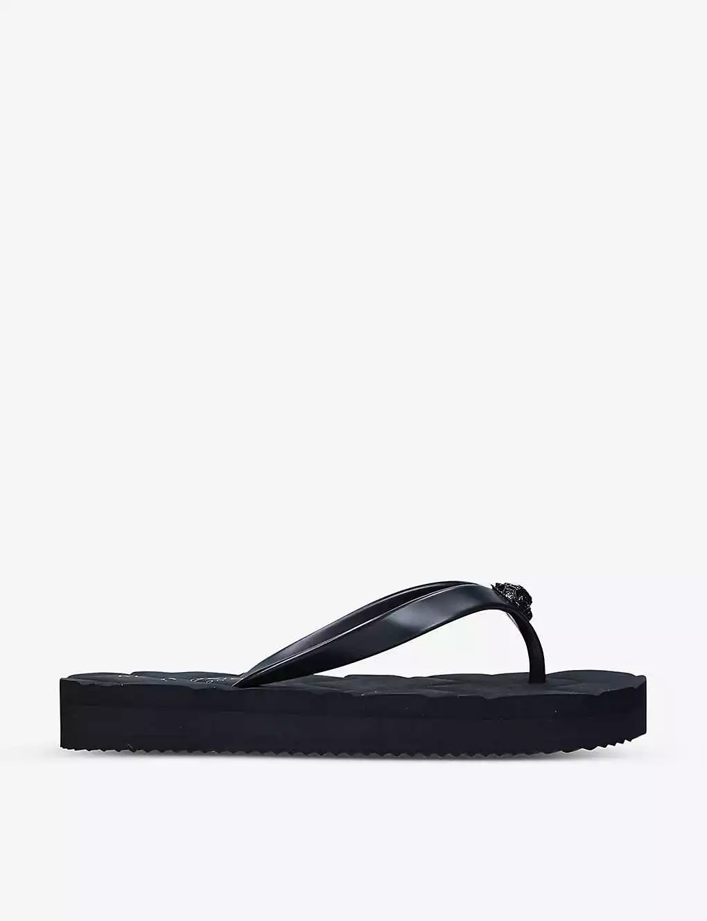 KURT GEIGER LONDON Kensington Q Two-post Rubber Flip Flops For Womens Black 3 KURT GEIGER LONDON Kensington Q Two-post Rubber Flip Flops For Womens Black