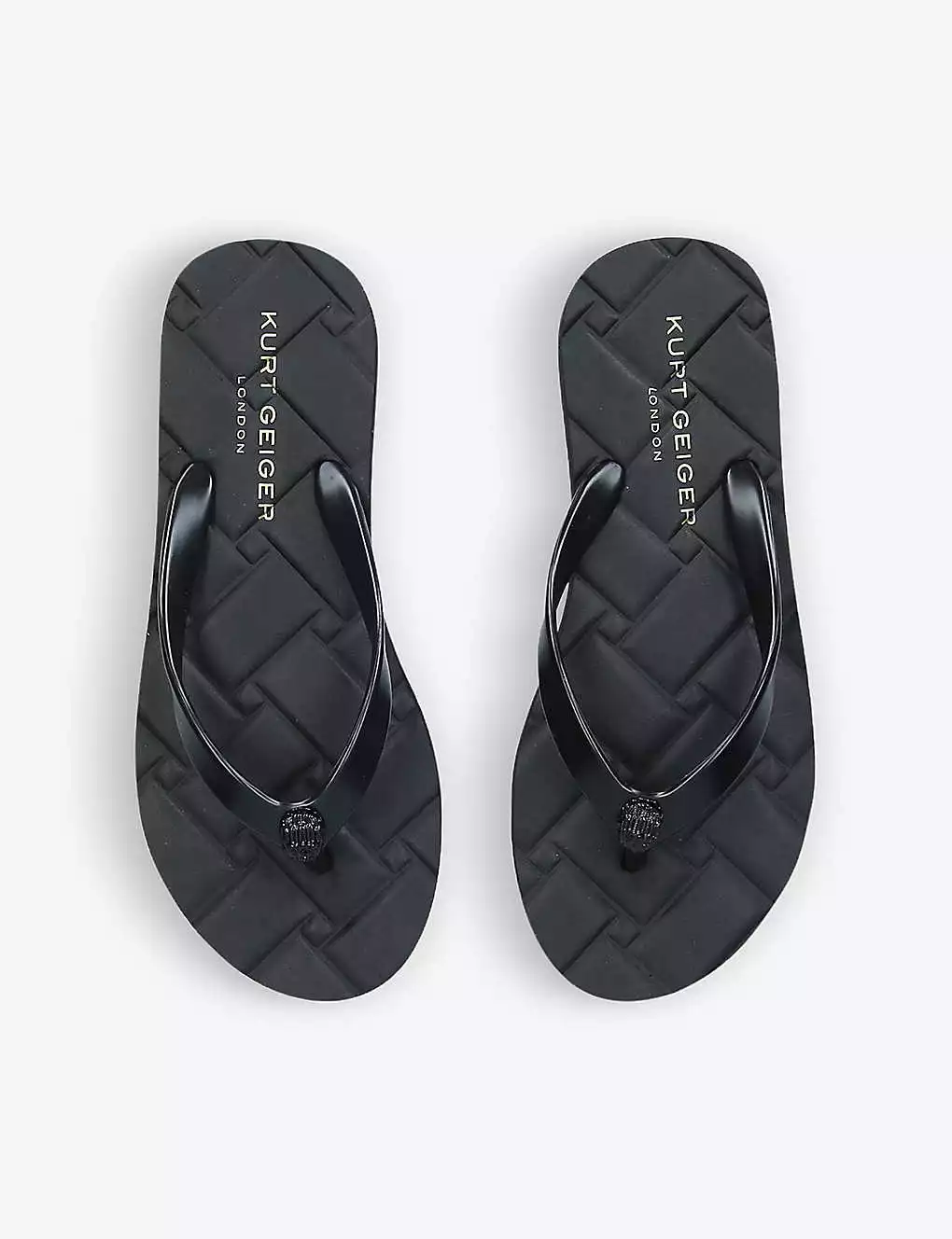 KURT GEIGER LONDON Kensington Q Two-post Rubber Flip Flops For Womens Black 4 KURT GEIGER LONDON Kensington Q Two-post Rubber Flip Flops For Womens Black - Image 2