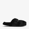 KURT GEIGER LONDON Chelsea Chain And Eagle-motif Faux-fur Slippers For Womens Black -KURT GEIGERLONDON Sales unnamed file 1598