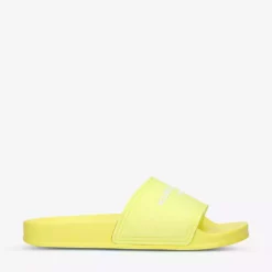 KURT GEIGER LONDON KGL Brand-embossed Shell Pool Sliders For Womens Yellow