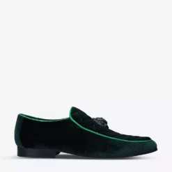 KURT GEIGER LONDON Hugh Eagle Duke Velvet Loafers Green