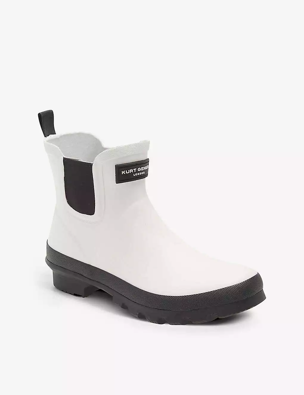 KURT GEIGER LONDON Sleet Logo-plaque Rubber Wellington Boots For Womens White/blk 5 KURT GEIGER LONDON Sleet Logo-plaque Rubber Wellington Boots For Womens White/blk - Image 3