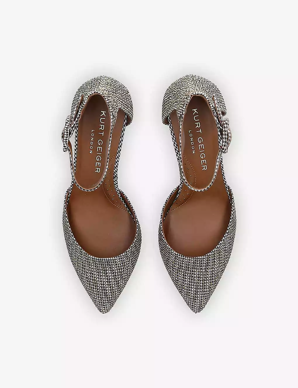 KURT GEIGER LONDON Burlington Stud-embellished Woven Courts For Womens Beige 4 KURT GEIGER LONDON Burlington Stud-embellished Woven Courts For Womens Beige - Image 2