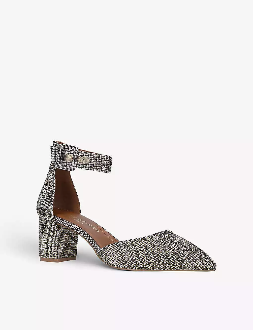 KURT GEIGER LONDON Burlington Stud-embellished Woven Courts For Womens Beige 5 KURT GEIGER LONDON Burlington Stud-embellished Woven Courts For Womens Beige - Image 3