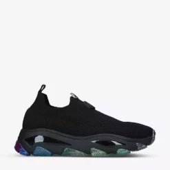 KURT GEIGER LONDON Lettie Knit Rainbow-inset Textile Trainers Blk/other