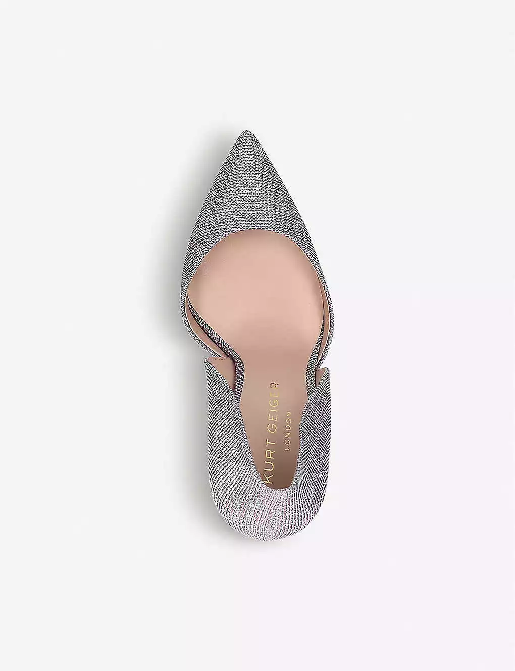 KURT GEIGER LONDON Bond Textured Glittered Courts Pink 4 KURT GEIGER LONDON Bond Textured Glittered Courts Pink - Image 3