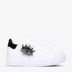 KURT GEIGER LONDON Laney Platform Leather Low-top Trainers For Womens White