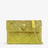 KURT GEIGER LONDON Kensington Sequin-embellished Quilted Cross-body Bag For Womens Yellow -KURT GEIGERLONDON Sales unnamed file 219
