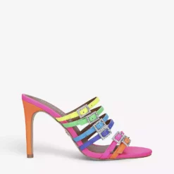 KURT GEIGER LONDON Pierra Jewel-encrusted Strap-detail Leather Mules For Womens Other