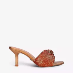 KURT GEIGER LONDON Kensington Sequin-embellished Woven Mules For Womens Orange