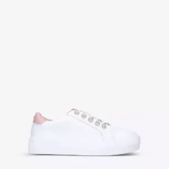 KURT GEIGER LONDON Mini Liviah Embellished Leather Trainers 7-9 Years White