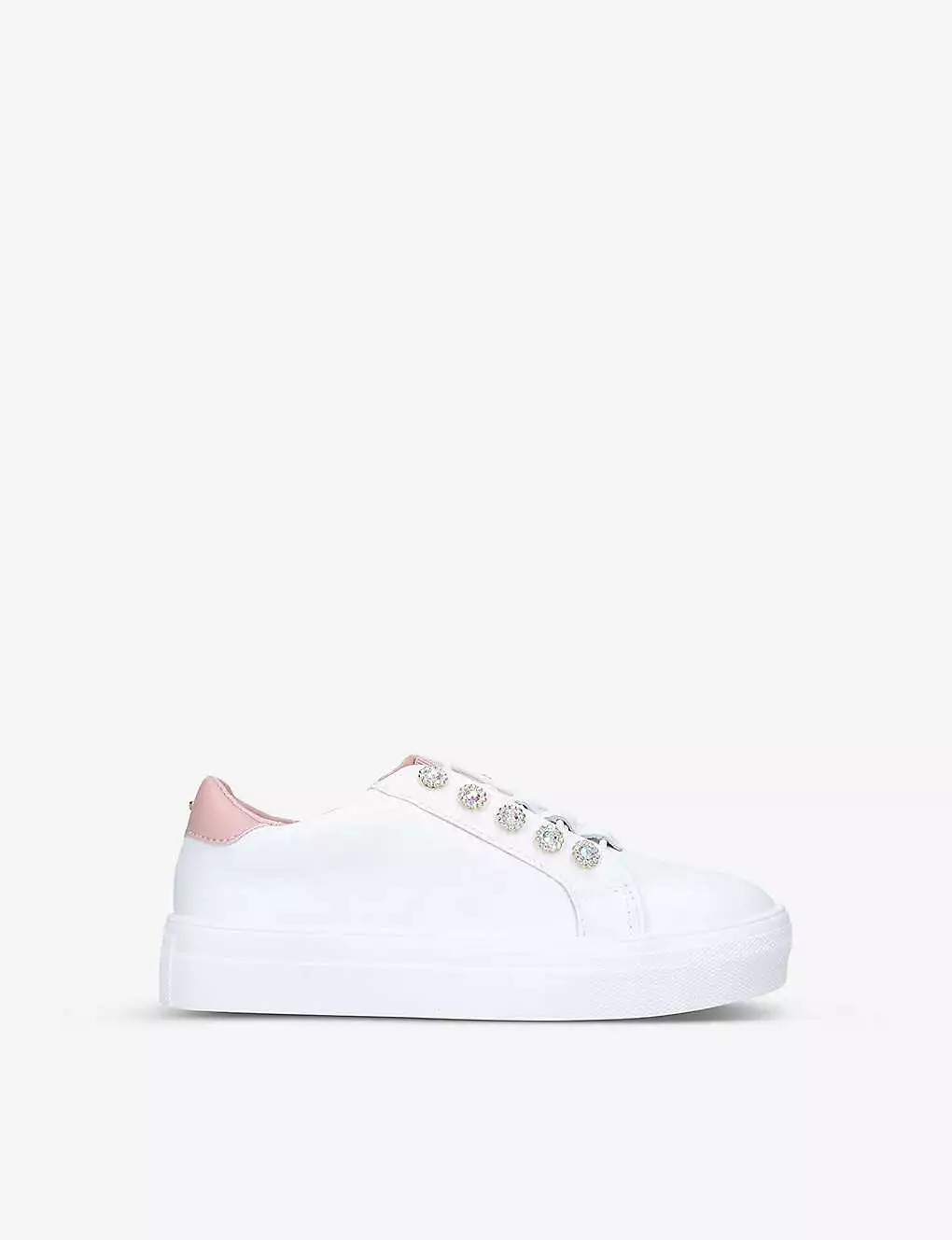 KURT GEIGER LONDON Mini Liviah Embellished Leather Trainers 7-9 Years White 3 KURT GEIGER LONDON Mini Liviah Embellished Leather Trainers 7-9 Years White