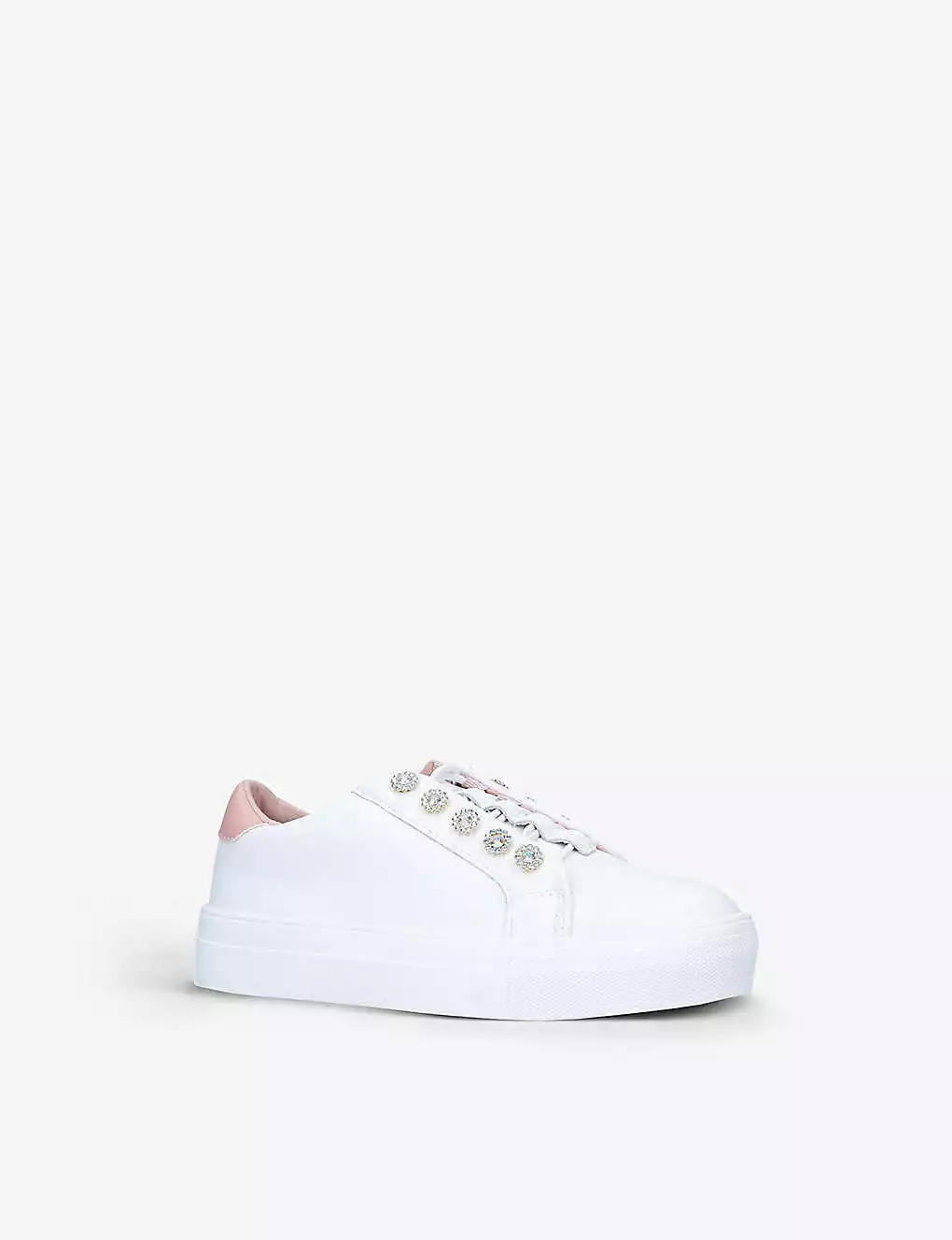 KURT GEIGER LONDON Mini Liviah Embellished Leather Trainers 7-9 Years White 5 KURT GEIGER LONDON Mini Liviah Embellished Leather Trainers 7-9 Years White - Image 3