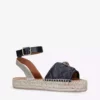 KURT GEIGER LONDON Morella Eagle-embellished Quilted Leather Espadrille Sandals For Womens Black -KURT GEIGERLONDON Sales unnamed file 262