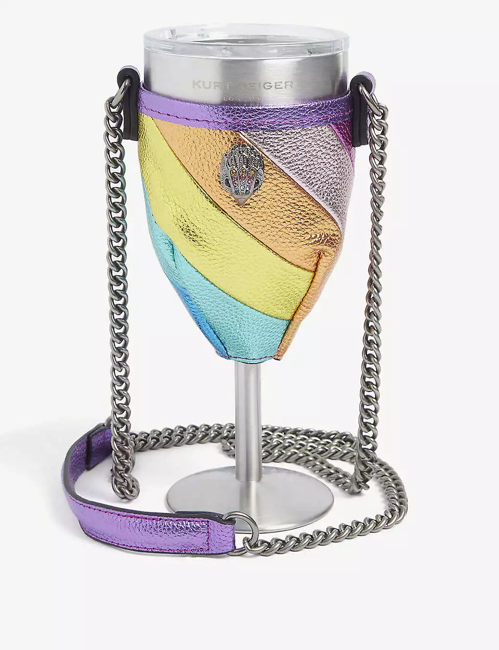 KURT GEIGER LONDON Eagle-emblem Leather Wine Glass Holder For Womens Mult/other 3 KURT GEIGER LONDON Eagle-emblem Leather Wine Glass Holder For Womens Mult/other