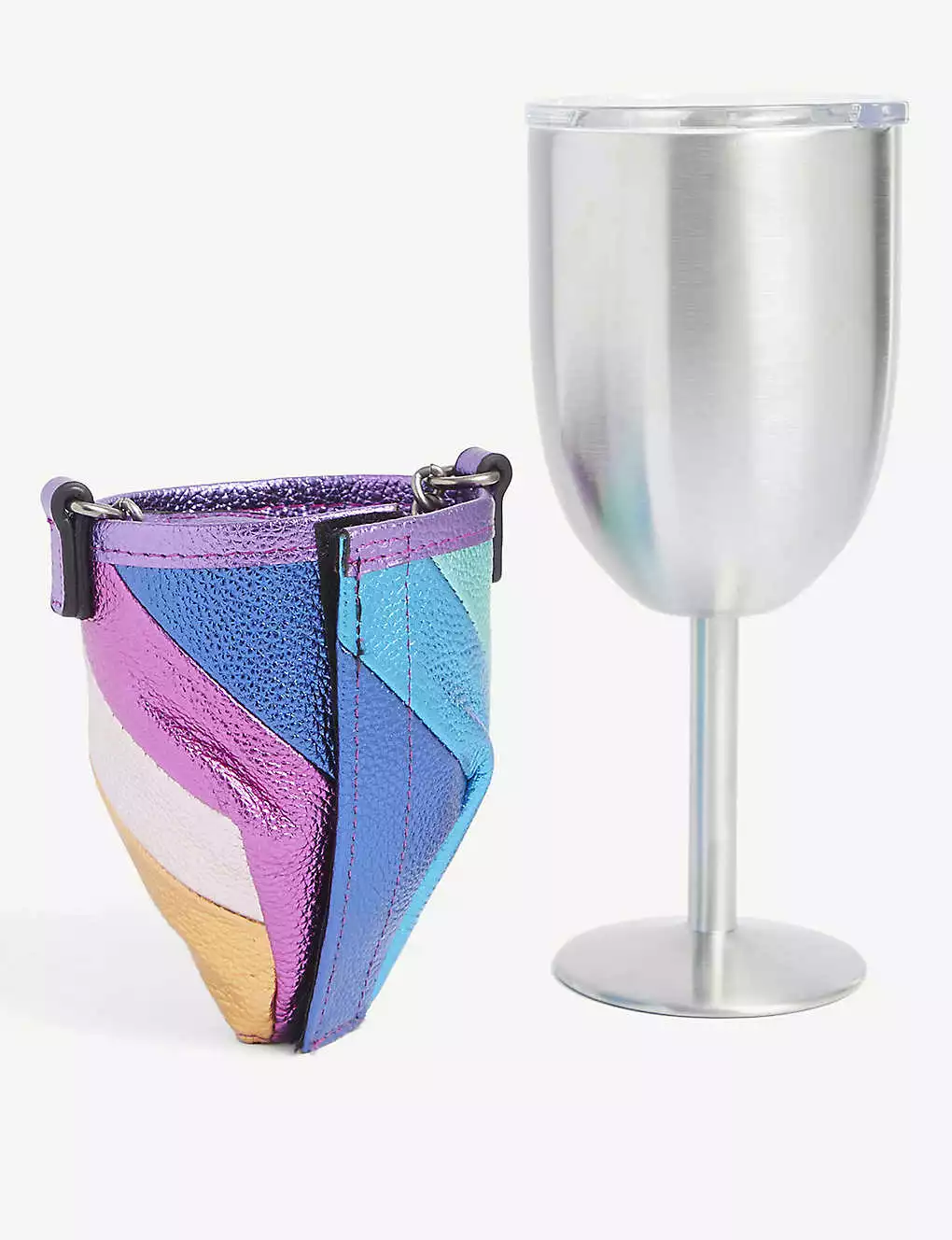 KURT GEIGER LONDON Eagle-emblem Leather Wine Glass Holder For Womens Mult/other 5 KURT GEIGER LONDON Eagle-emblem Leather Wine Glass Holder For Womens Mult/other - Image 3