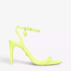 KURT GEIGER LONDON Shoreditch Eagle-charm Leather Heeled Sandals For Womens Yellow