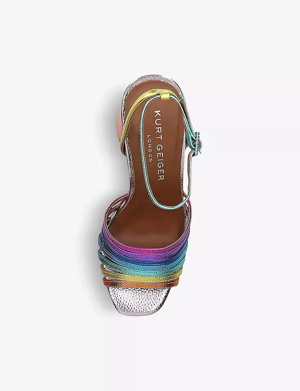 KURT GEIGER LONDON Pierra Gem-embellished Leather Platform Sandals For Womens Mult/other 4 KURT GEIGER LONDON Pierra Gem-embellished Leather Platform Sandals For Womens Mult/other - Image 2