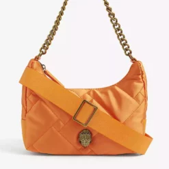 KURT GEIGER LONDON Quilted Recycled-nylon Cross-body Bag For Womens Orange