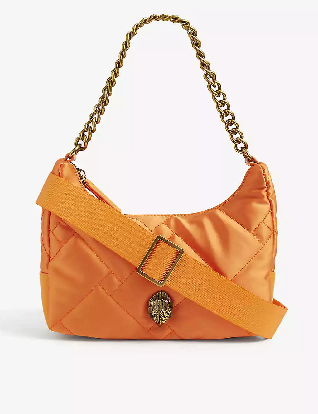 KURT GEIGER LONDON Quilted Recycled-nylon Cross-body Bag For Womens Orange 7 KURT GEIGER LONDON Quilted Recycled-nylon Cross-body Bag For Womens Orange - Image 5