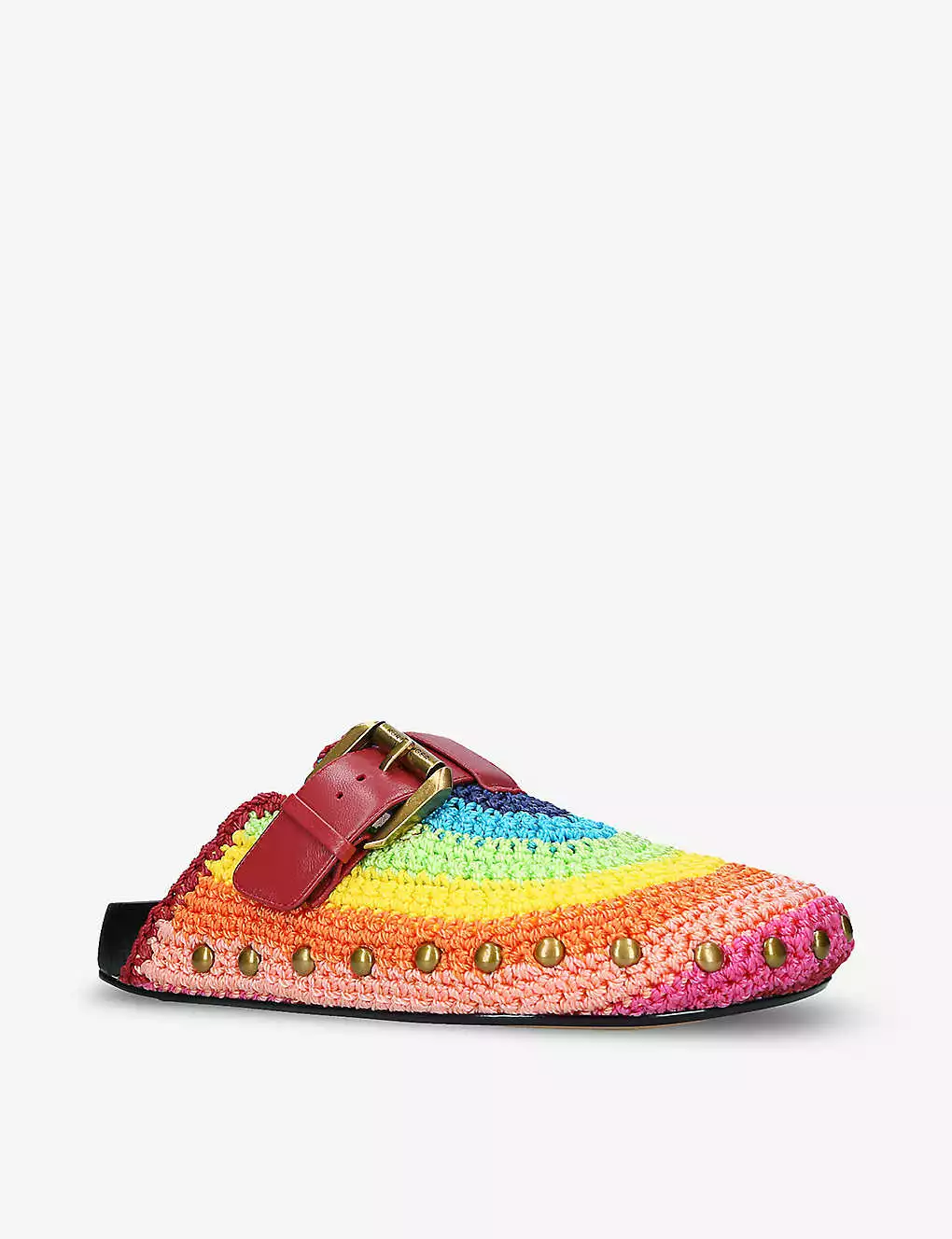 KURT GEIGER LONDON Ozark Buckle-embellished Rainbow-knitted Mules For Womens Mult/other 5 KURT GEIGER LONDON Ozark Buckle-embellished Rainbow-knitted Mules For Womens Mult/other - Image 3