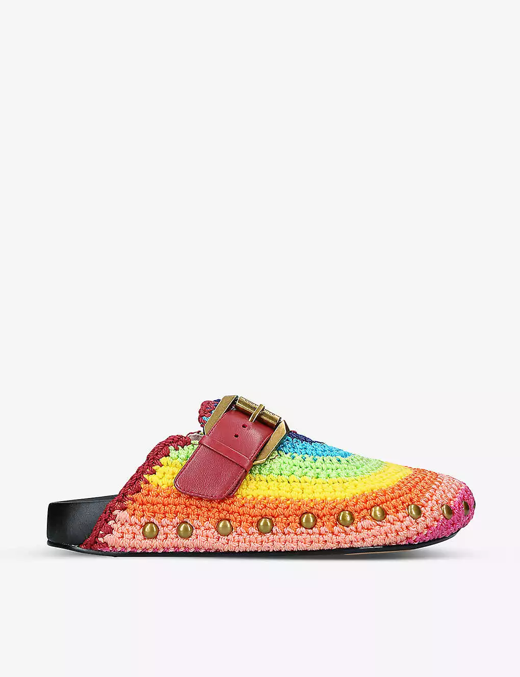 KURT GEIGER LONDON Ozark Buckle-embellished Rainbow-knitted Mules For Womens Mult/other 6 KURT GEIGER LONDON Ozark Buckle-embellished Rainbow-knitted Mules For Womens Mult/other - Image 4