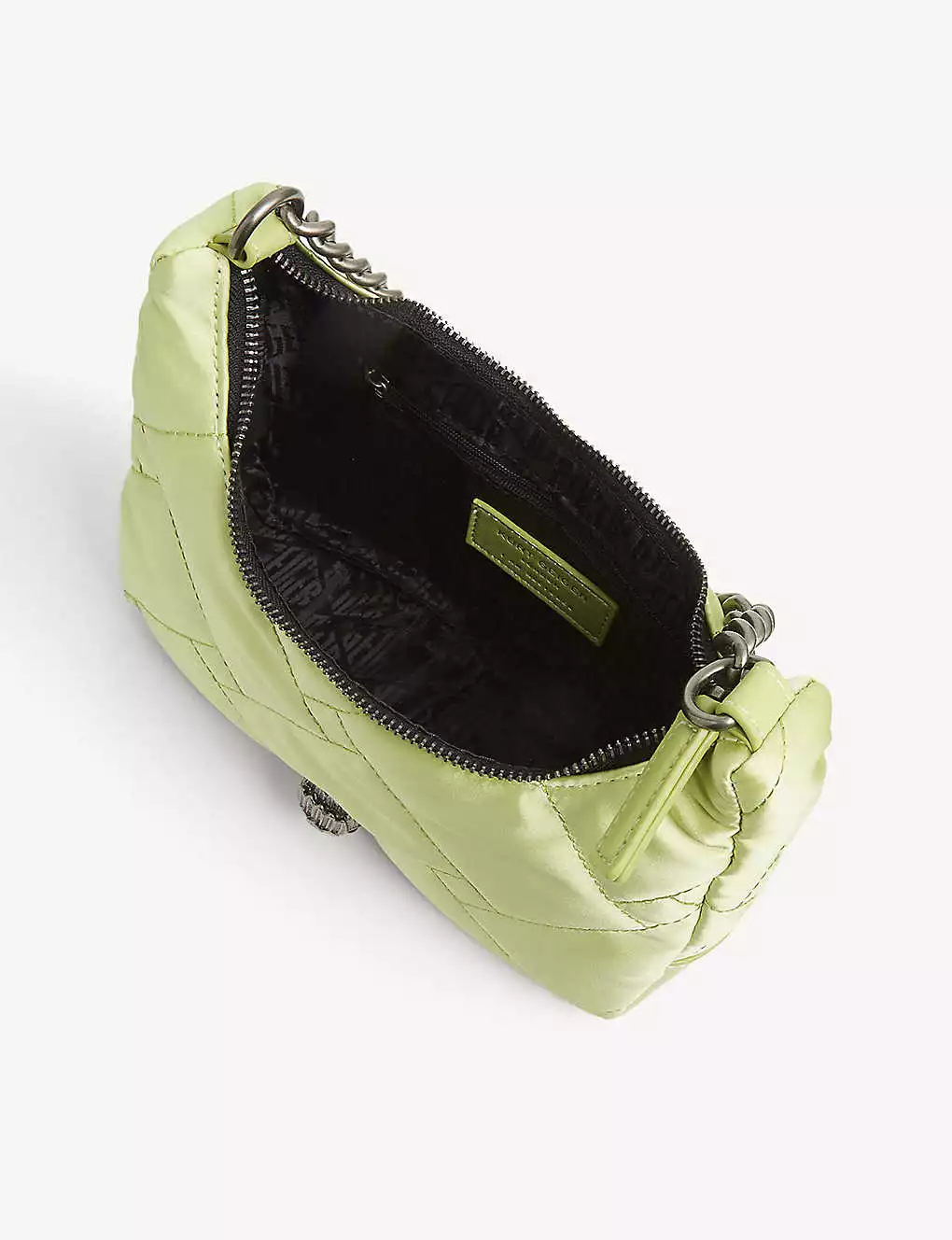 KURT GEIGER LONDON Quilted Recycled Nylon Cross-body Bag For Womens Pale Green 6 KURT GEIGER LONDON Quilted Recycled Nylon Cross-body Bag For Womens Pale Green - Image 4