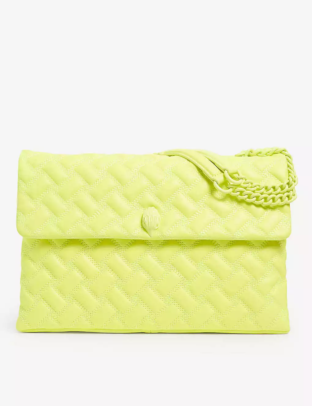 KURT GEIGER LONDON Kensington Drench Leather Shoulder Bag For Womens Yellow 3 KURT GEIGER LONDON Kensington Drench Leather Shoulder Bag For Womens Yellow