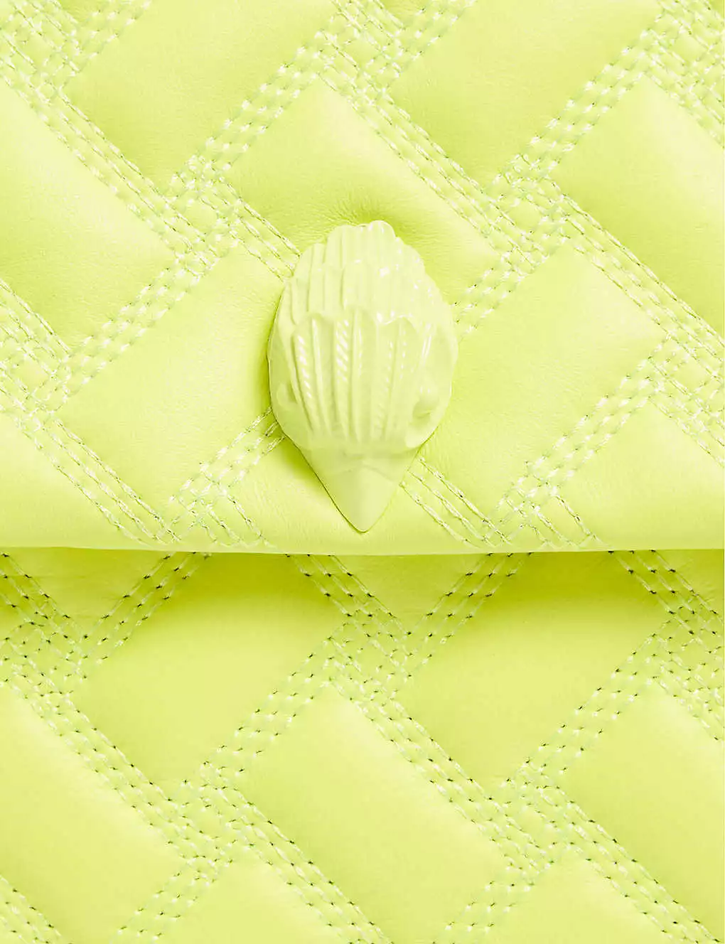 KURT GEIGER LONDON Kensington Drench Leather Shoulder Bag For Womens Yellow 4 KURT GEIGER LONDON Kensington Drench Leather Shoulder Bag For Womens Yellow - Image 2