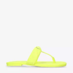 KURT GEIGER LONDON Kensington T-bar Leather Sandals For Womens Yellow