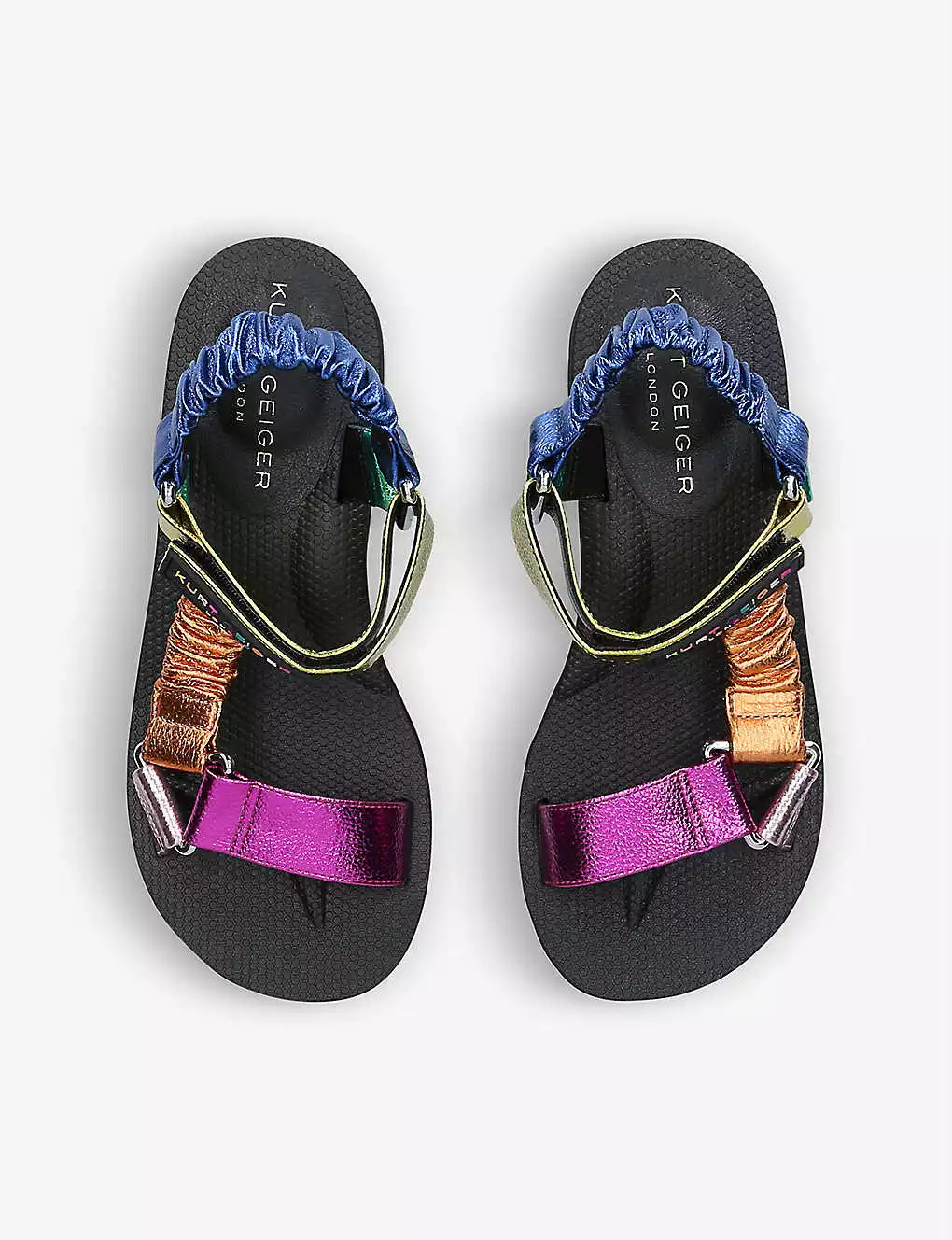 KURT GEIGER LONDON Orion Logo-print Woven Sandals For Womens Mult/other 4 KURT GEIGER LONDON Orion Logo-print Woven Sandals For Womens Mult/other - Image 2