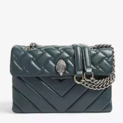 KURT GEIGER LONDON Kensington Leather Shoulder Bag For Womens Teal