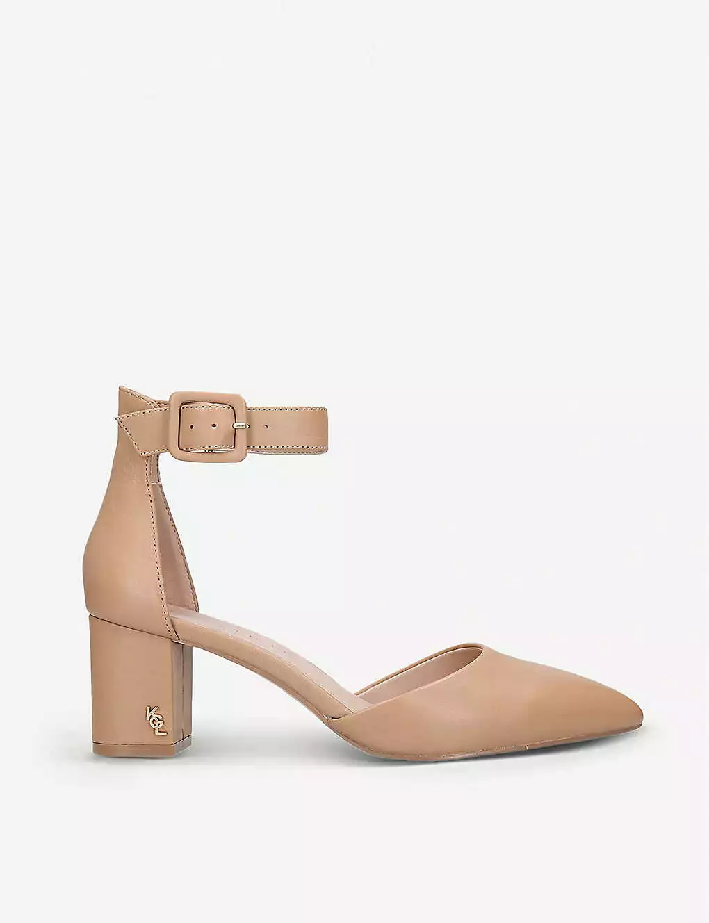 KURT GEIGER LONDON Burlington Buckled Leather Courts For Womens Camel 5 KURT GEIGER LONDON Burlington Buckled Leather Courts For Womens Camel - Image 3