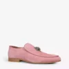 KURT GEIGER LONDON Hugh Eagle-embellished Velvet Loafers Pink -KURT GEIGERLONDON Sales unnamed file 370