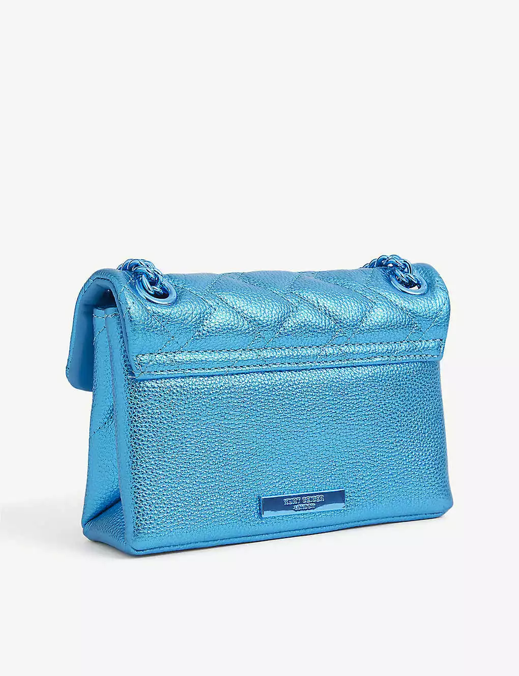 KURT GEIGER LONDON Mini Kensington Drench Gemstone-embellished Quilted Leather Shoulder Bag For Womens Blue 5 KURT GEIGER LONDON Mini Kensington Drench Gemstone-embellished Quilted Leather Shoulder Bag For Womens Blue - Image 3