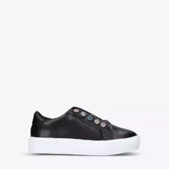 KURT GEIGER LONDON Mini Liviah Embellished Leather Trainers 7-9 Years Black