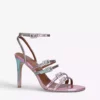 KURT GEIGER LONDON Pierra Gem-embellished Leather Heeled Sandals Pink Comb -KURT GEIGERLONDON Sales unnamed file 405