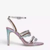 KURT GEIGER LONDON Pierra Gem-embellished Leather Heeled Sandals Pink Comb -KURT GEIGERLONDON Sales unnamed file 407