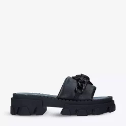 KURT GEIGER LONDON Chelsea Stomp Chunky-soled Leather Sandals For Womens Black