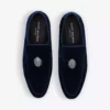 KURT GEIGER LONDON Hugh Eagle-embellished Velvet Loafers Navy -KURT GEIGERLONDON Sales unnamed file 433