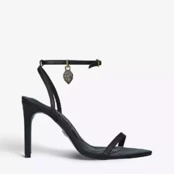 KURT GEIGER LONDON Shoreditch Eagle-charm Leather Heeled Sandals For Womens Black